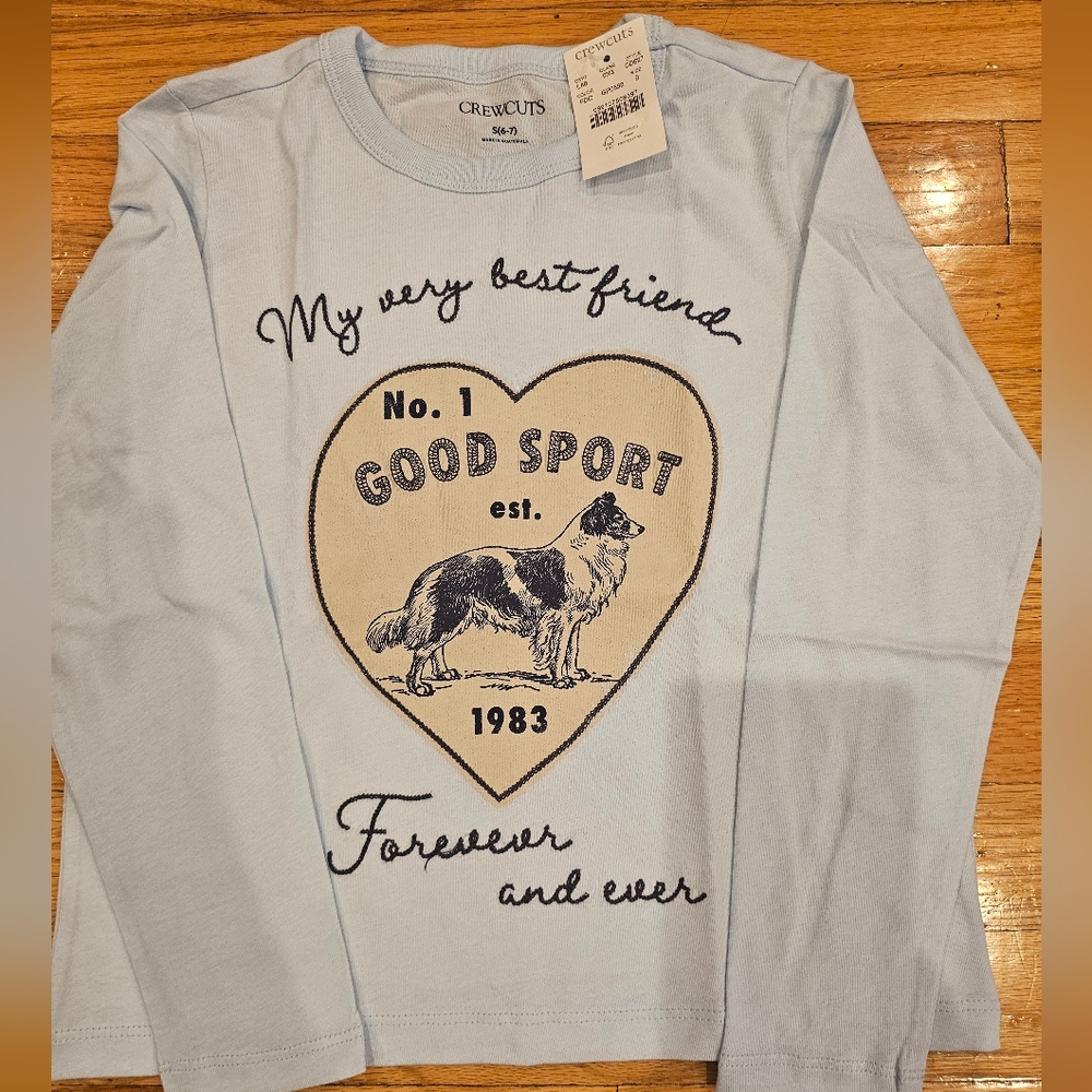 NWT Crewcuts Girl's Blue Dog Shirt